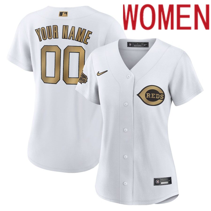 Women Cincinnati Reds Nike White 2022 MLB All-Star Game Replica Custom MLB Jersey->youth mlb jersey->Youth Jersey
